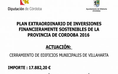 PLAN PROVINCIAL EXTRAORDINARIO DE INVERSIONES MUNICIPALES FINANCIERAMENTE SOSTENIBLES EN LA PROVINCIA DE CÓRDOBA 2016