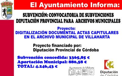 DIGITALIZACIÓN DOCUMENTAL ACTAS CAPITULARES EN EL ARCHIVO MUNICIPAL DE VILLAHARTA