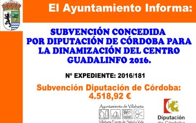 SUBVENCIÓN CONCEDIDA POR DIPUTACIÓN DE CÓRDOBA