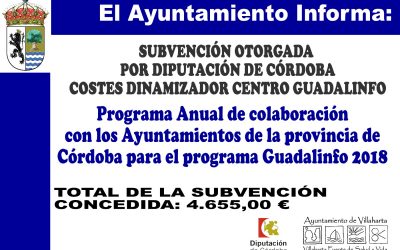 SUBVENCIÓN RECIBIDA PROGRAMA GUADALINFO