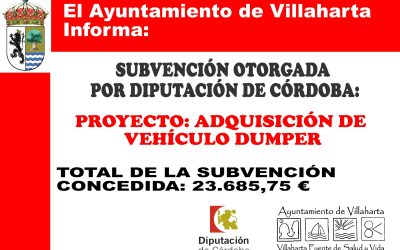 SUBVENCIÓN RECIBIDA. ADQUISICIÓN DE DUMPER