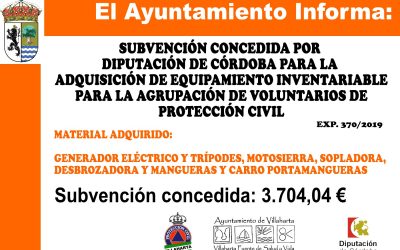 SUBVENCIONES RECIBIDAS PARA PROTECCIÓN CIVIL