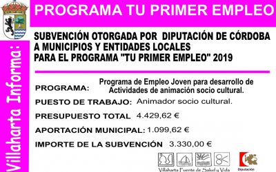 SUBVENCIÓN RECIBIDA. TU PRIMER EMPLEO