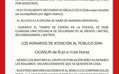 COMUNICADO DE LA OFICINA CAJASUR SOBRE EL COBRO DE PENSIONES