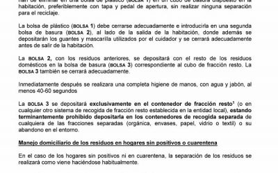 INSTRUCCIONES SOBRE LOS RESIDUOS DOMÉSTICOS