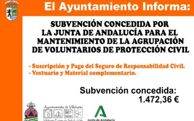 SUBVENCIÓN RECIBIDA. PROTECCIÓN CIVIL 2021