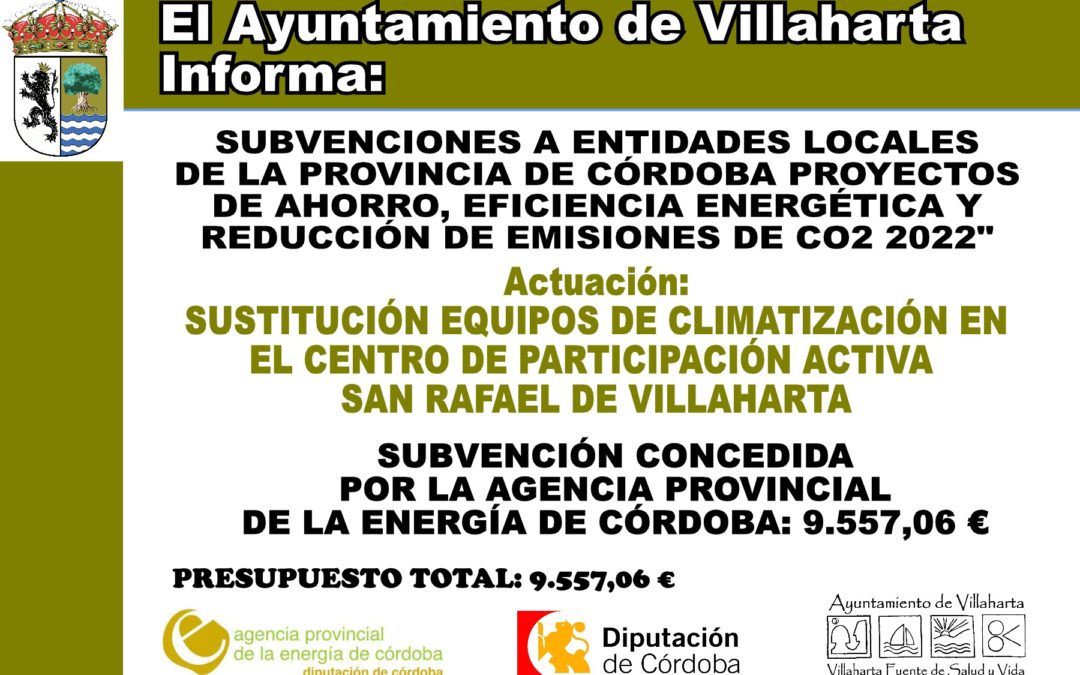 SUBVENCIÓN RECIBIDA. SUSTITUCIÓN EQUIPOS DE CLIMATIZACIÓN