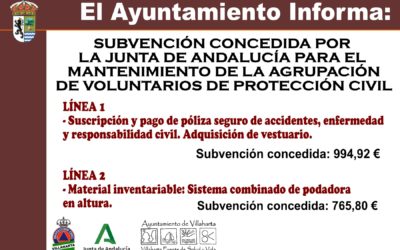 SUBVENCIÓN RECIBIDA. PROTECCIÓN CIVIL 2022