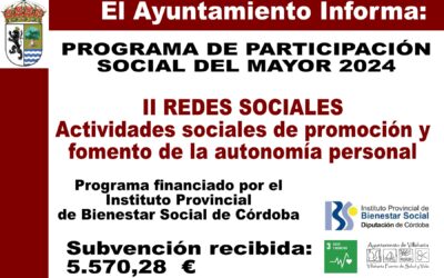 SUBVENCIÓN CONCEDIDA. PARTICIPACIÓN SOCIAL DEL MAYOR