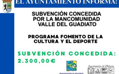 SUBVENCIÓN RECIBIDA. FOMENTO DE CULTURA Y DEPORTES