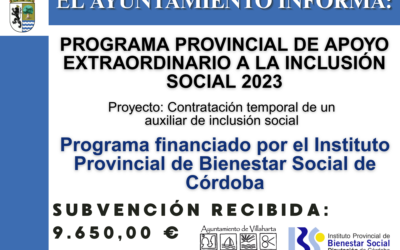 SUBVENCIÓN RECIBIDA. INCLUSIÓN SOCIAL