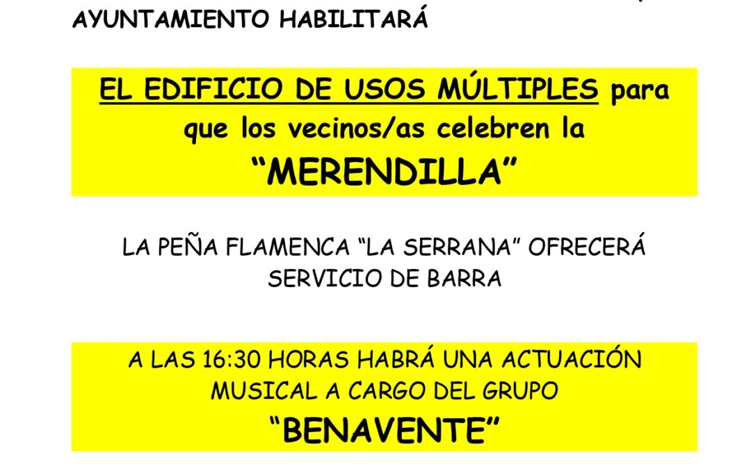 NOTA INFORMATIVA MERENDILLA